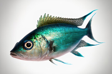 Fish from the Atlantic Ocean, isolated on a white backdrop. Generative AI