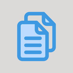 Copy icon in blue style about user interface, use for website mobile app presentation