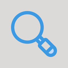 Search icon in blue style about user interface, use for website mobile app presentation