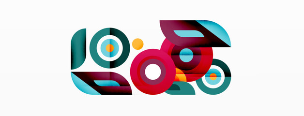 Fototapeta premium Rings and circles geometric abstract background for wallpaper, banner, backdrop