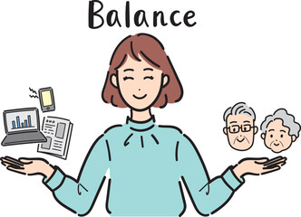 仕事と介護を両立している女性