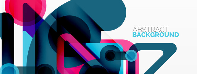 Geometric primitives. Lines, circles abstract background