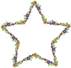 メッセージカードに使えるフレーム 枠 花のイラスト