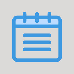 Notepad icon in blue style about user interface, use for website mobile app presentation