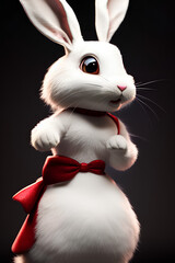 Obraz na płótnie Canvas rabbit with a gift, Generative IA