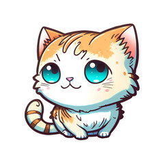 Obraz premium Cute kitty sticker style transparent PNG images. Perfect for websites, blogs, calendars, and more. Use digital sticker to decorate phone, laptop, or planner, greeting cards, gifts, and other printings