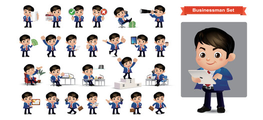 Business person Set. office workers 
