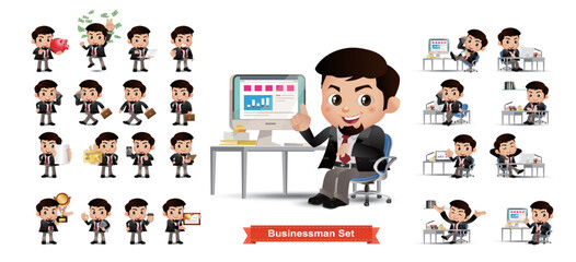 Business person Set. office workers 
