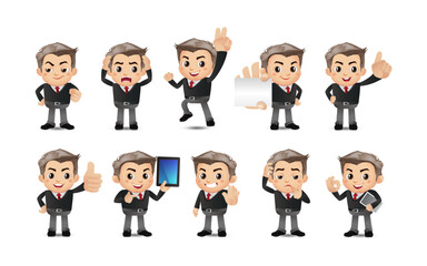Business person in different positions set