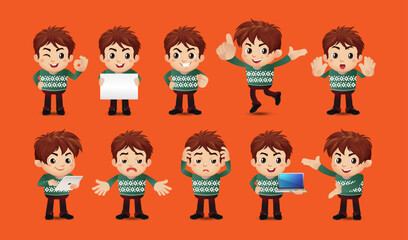 people with different poses. vector