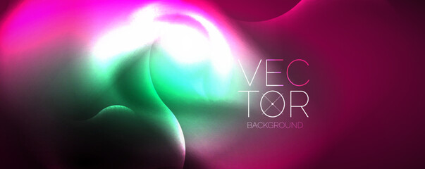 Neon glowing waves, magic energy space light concept, abstract background wallpaper design