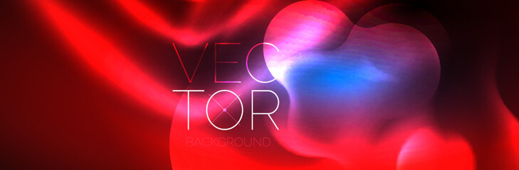 Magic neon glowing lights abstract background wallpaper design, vector illustration
