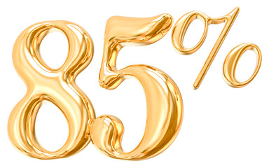 Discount 85 Percentage 3d gold Number with generative AI