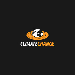 Climate Change Vector Line Style Illustration. Climate Change logo.EPS 10

