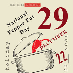 National Pepper Pot Day - obrazy, fototapety, plakaty