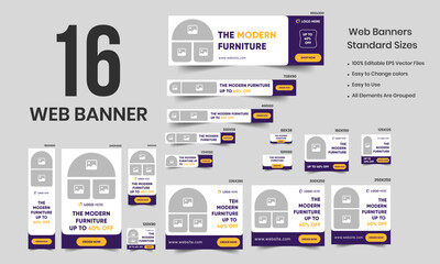 Modern furniture social media posts and Instagram posts, furniture cover design template