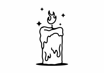 Illustration tattoo of a melted candle