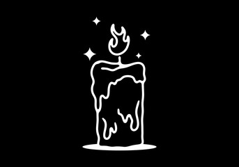 Illustration tattoo of a melted candle