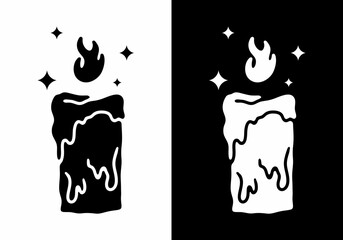 Illustration tattoo of a melted candle