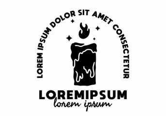 Illustration tattoo of a melted candle