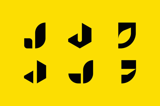 Minimal Awesome Trendy Professional Letter J Logo Design Template On Yellow Background