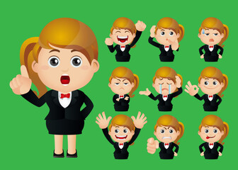 Cute Set - Set of business people 