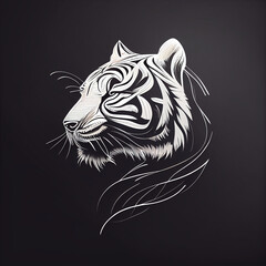 line art tiger logo emblem ai art