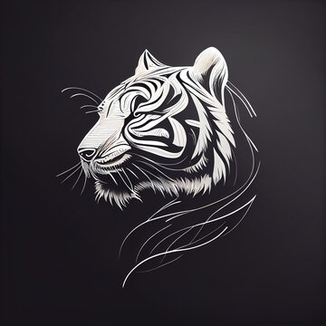 Tiger: line-art style by LolzYoi on DeviantArt