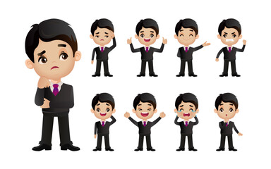 Cute Set - Set of business people with different emotion