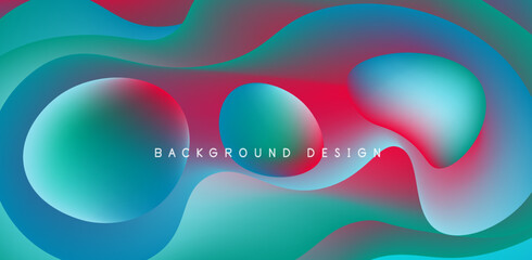 Abstract background fluid bubbles and wave elements. Template for covers, templates, flyers, placards, brochures, banners