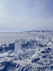 Obraz premium frozen lake in winter