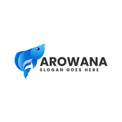 Vector Logo Illustration Arowana Gradient Colorful Style