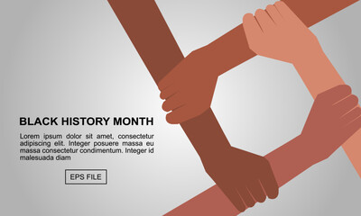 Obraz premium Black ethnicities in roles of empowerment Community unity Show the strength of community with hand unity