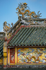 Hue, Vietnam - December 24, 2022: Views of the Imperial City in the citadel of the city of Hue in...