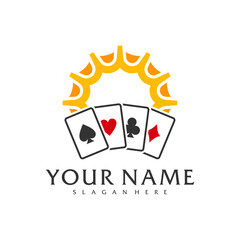 Sun Poker logo vector template, Creative Poker logo design concepts