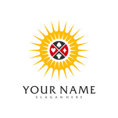 Sun Poker logo vector template, Creative Poker logo design concepts