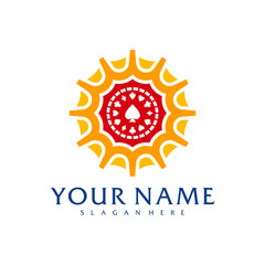 Sun Poker logo vector template, Creative Poker logo design concepts