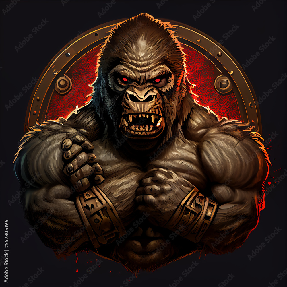 Canvas Prints mad gorilla emblem and logo