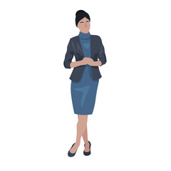 Stylish businesswoman on white background