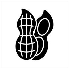 Peanut icon. Outline of peanut vector icon for web design. vector illustration isolated on white background