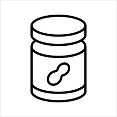 Peanut icon. Outline of peanut vector icon for web design. vector illustration isolated on white background