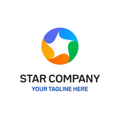 Stars Global Communication Connect Vector Abstract Illustration Logo Icon Design Template Element