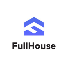 Real Estate House Home Negative Space F Letter Initial Vector Abstract Illustration Logo Icon Design Template Element