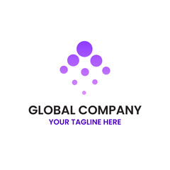 Digital Dots Transfer Upload Fly Technology Vector Abstract Illustration Logo Icon Design Template Element