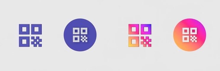 QR Code, Barcode isolated on background, sign, icon, symbol, 3d rendering.