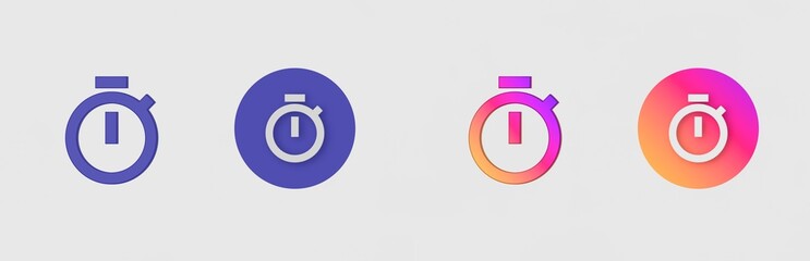 Time, Notification, Clock, Bell, Alarm isolated on background, sign, icon, symbol, 3d rendering.