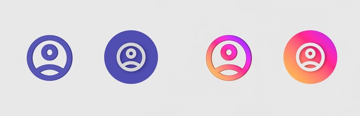 ID, Account isolated on background, sign, icon, symbol, 3d rendering.