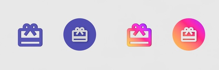 Gift card isolated on background, sign, icon, symbol, 3d rendering.