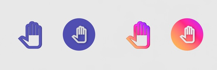 Gesture, Hand isolated on background, sign, icon, symbol, 3d rendering.