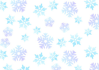 背景　雪の結晶　ランダムグラデーション　青